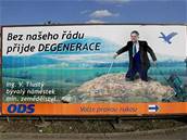 Parodie na p�edvolebn� billboard ODS.