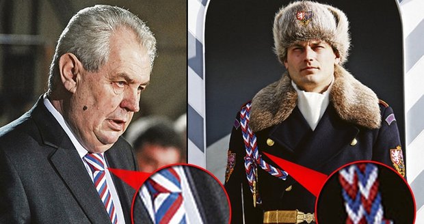 Miloš Zeman přišel na inauguraci s kravatou v barvách ruské trikolory