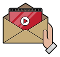Cartoon Online Video Being Sent As A File In An Envelope.svg