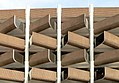 Fassade des Parkhauses Osterstraße mit gebogenen Brüstungen aus Strukturbeton