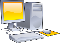Desktop computer clipart - Yellow theme.svg