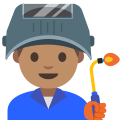 Emoji u1f468 1f3fd 200d 1f3ed.svg